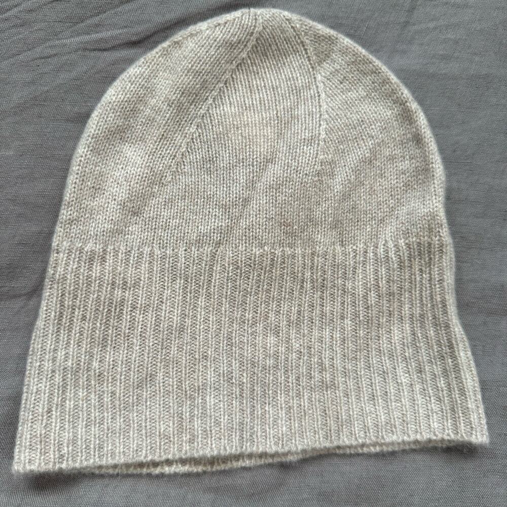 Nordstrom Cashmere Beanie Cream Brown New‎